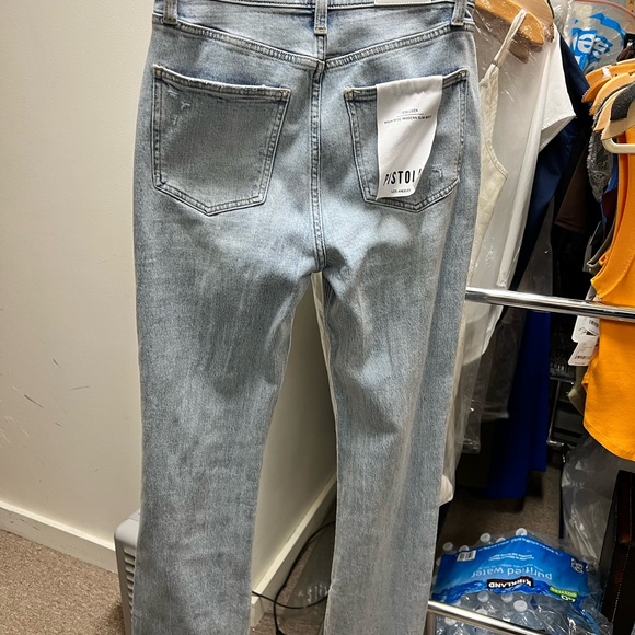 Pistola Colleen Tower High Rise Modern Slim Raw Split Hem Denim Jeans - Picture 8 of 10